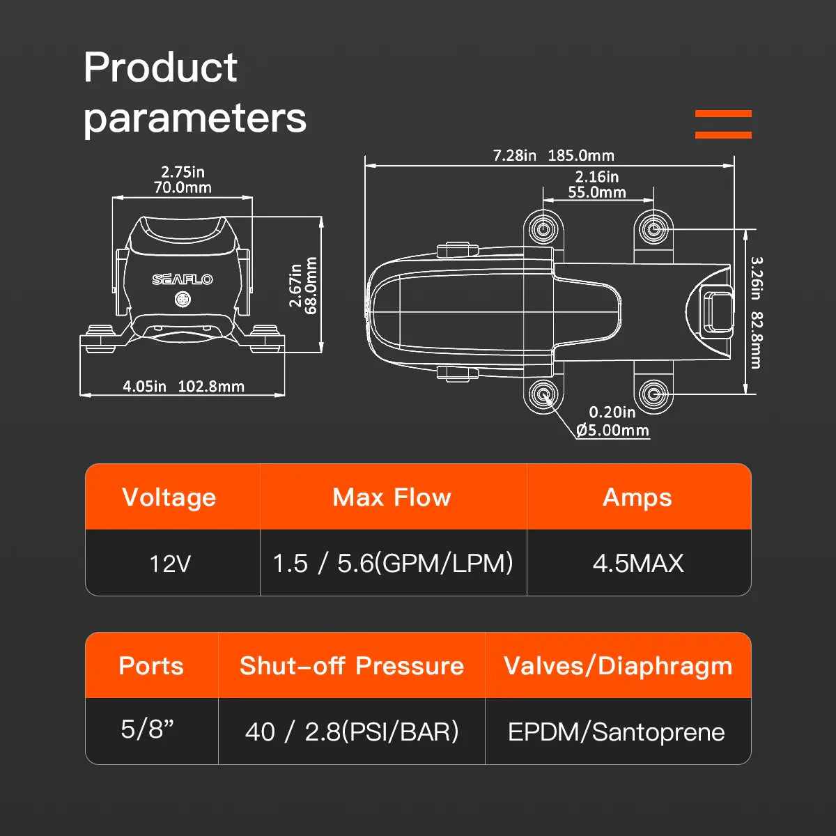 PSI Automatic Self-Priming Marine Water Diaphragm Pump