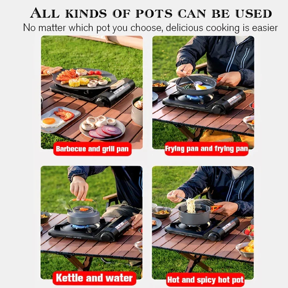 Single-Burner Camping Gas Stove Black