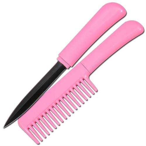 Secure Cosmetics Discrete Comb With Hidden Knife Pink