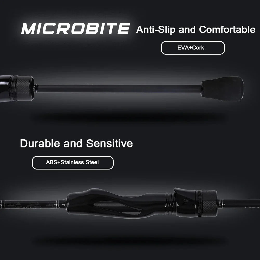 2.2M Fast Action Spinning Rod Light Carbon Lure Rod Black