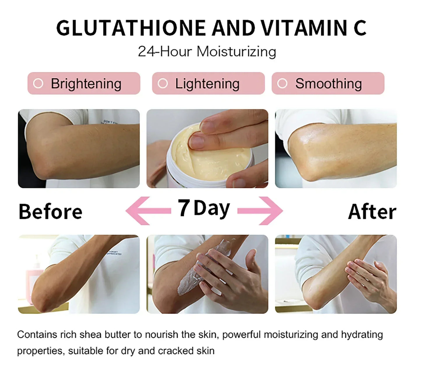Whitening Black Spots Corrector, Body Skin Care Lotion, With Glutathion, Shea Butter, Collagen, Moisturizing Body Cream