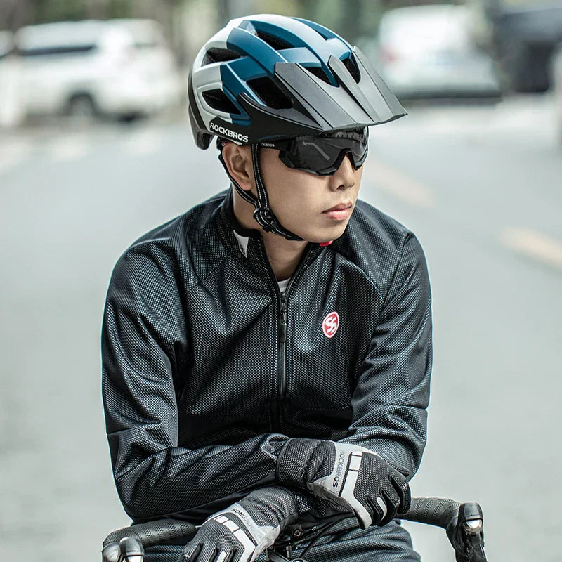 Breathable Shockproof Cycling Safety Helmet Blue White