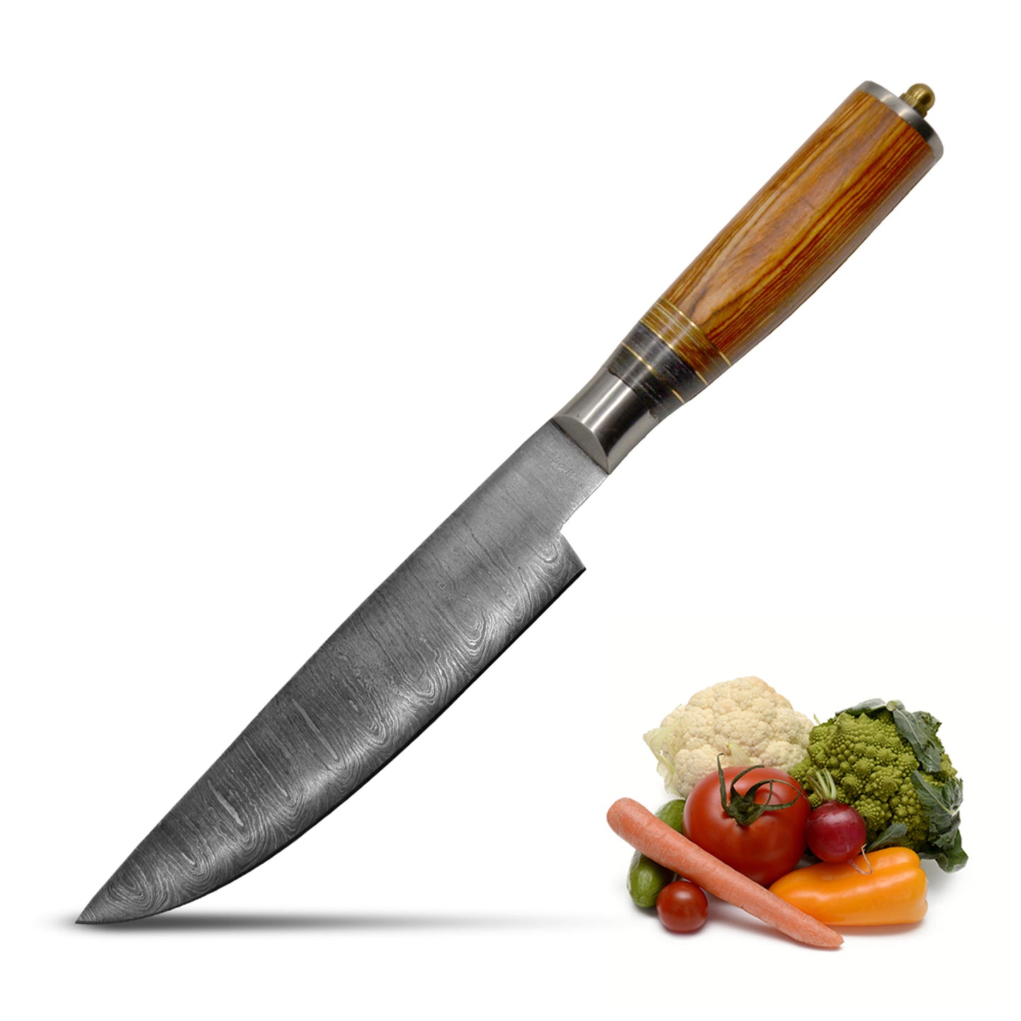 13 Inch Custom Handmade Damascus Steel Chef Knife with Sheath & Sharpening Tool
