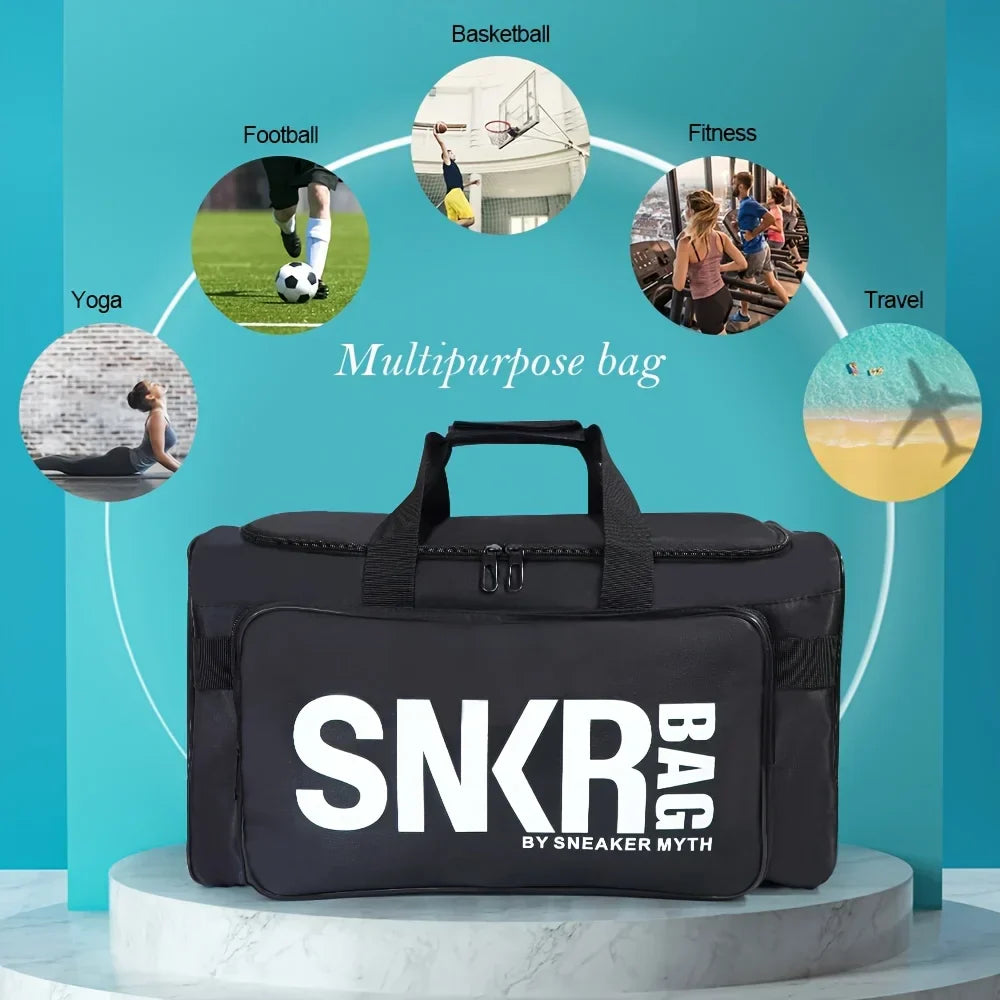 35L Sports Travel Bag with Green Interior Black