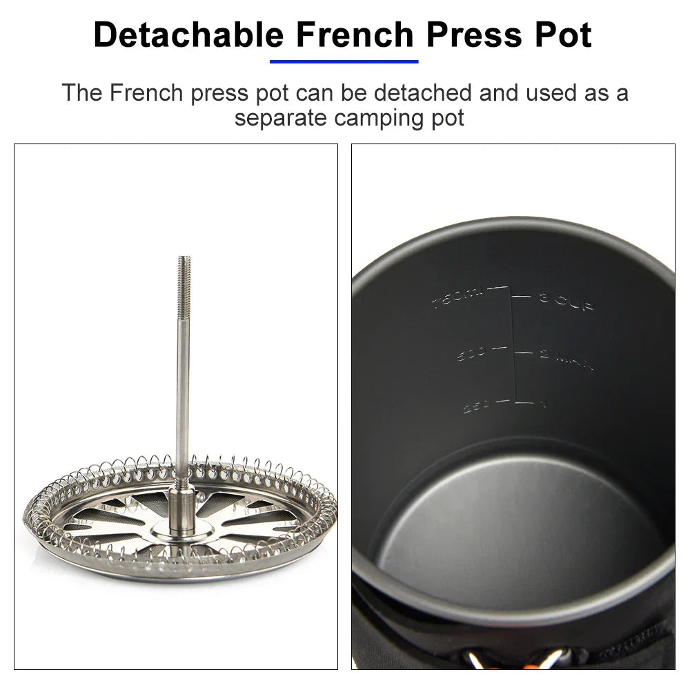 All-in-One Camping Cooking System with Heat Exchanger Black