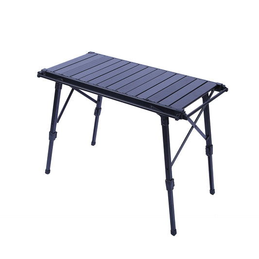 Multifunctional IGT Camping Table Adjustable Aluminum Alloy Black