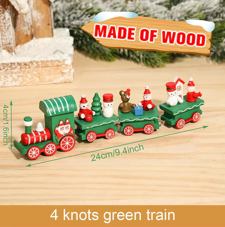 Rustic Wooden Train Christmas Ornament – Festive Merry Christmas Decoration