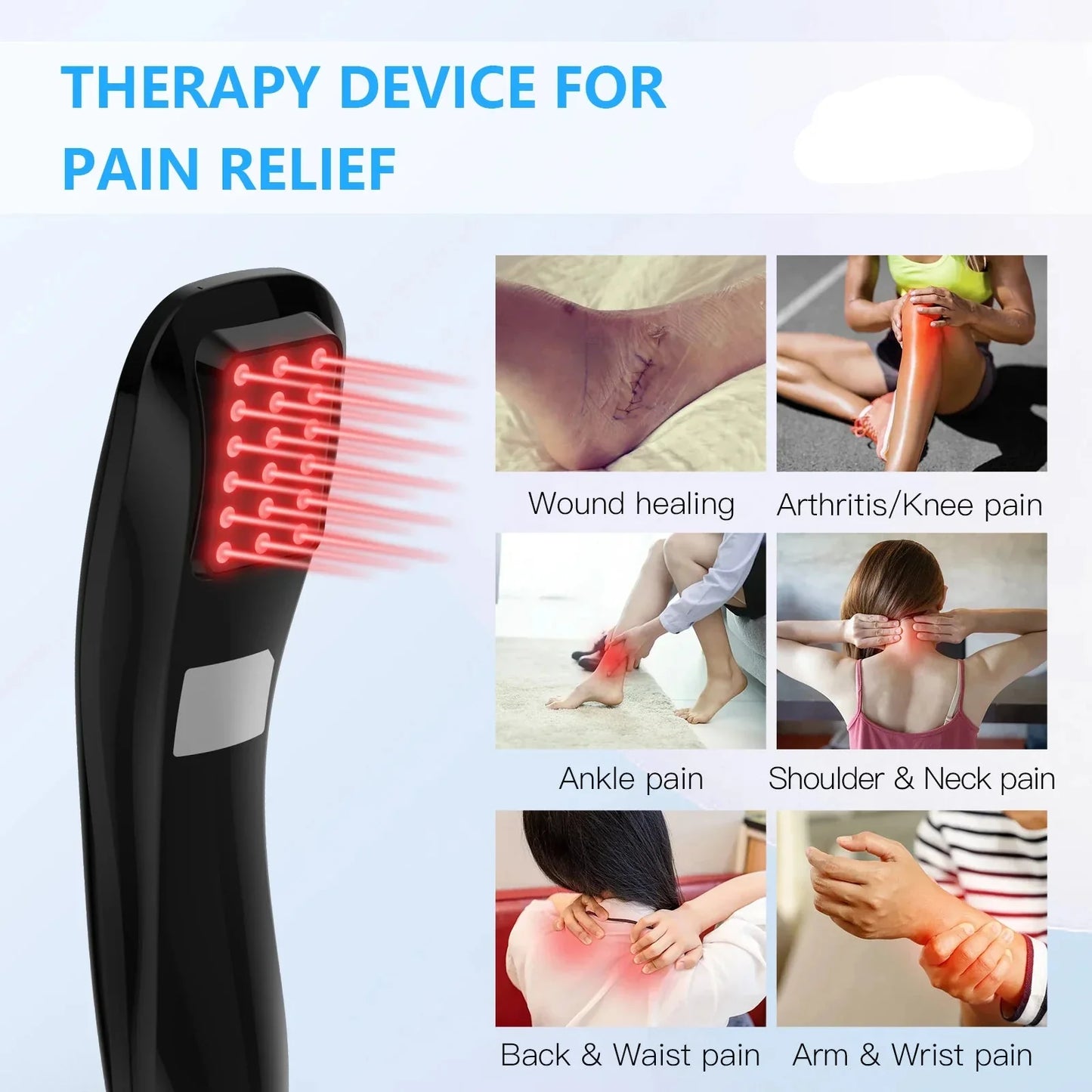 Cold Laser Therapy Device 18x620nm Diode Black