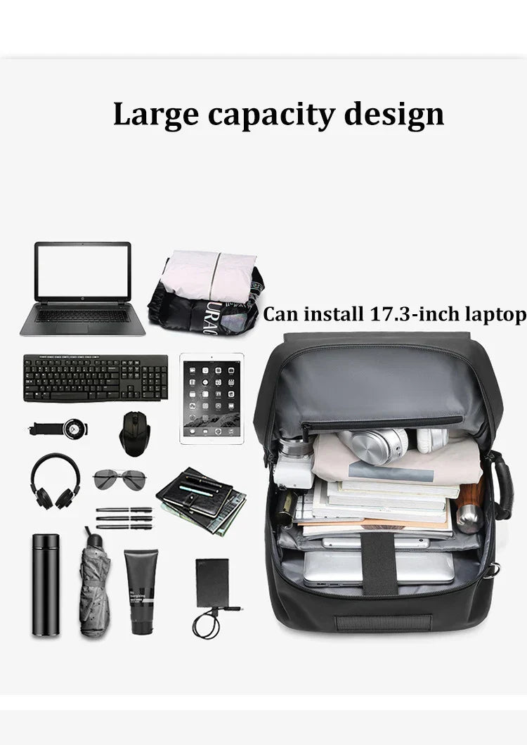 50L Travel Backpack Anti-Theft Design Black