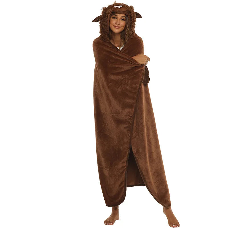 Cartoon Animal Wearable Blanket Hoodie