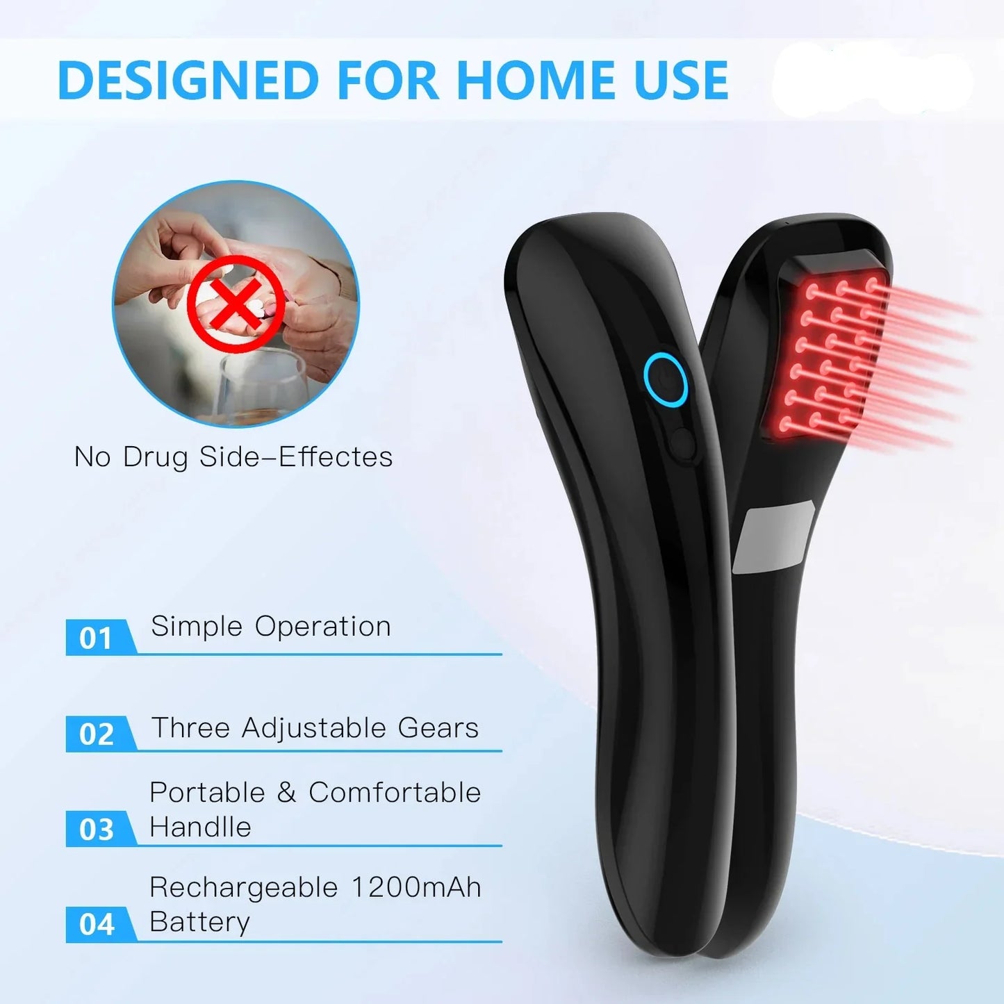 Cold Laser Therapy Device 18x620nm Diode Black