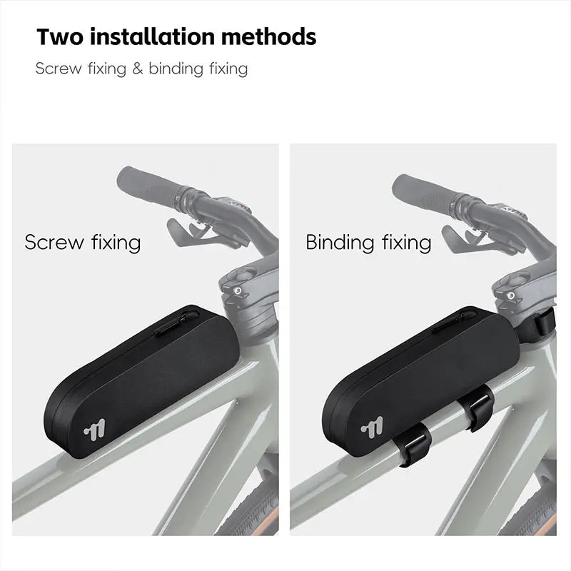 Aerodynamic Bicycle Top Tube Bag Zip Frame Balck