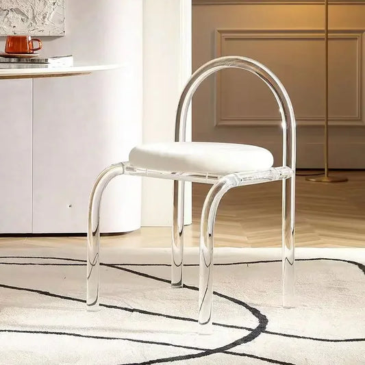 Six Colors Crystal Makeup Chair Modern Acrylic Furniture Unique Relax Lounge Dining Chair Clear Meubles De Salon Household Items