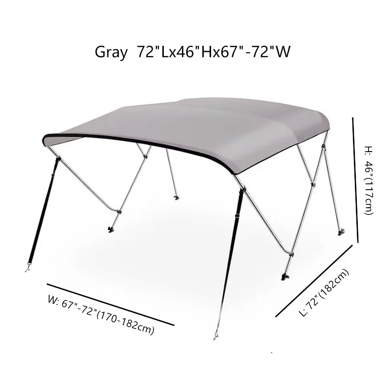 Bimini Top with 25mm Aluminum Tube and 600D Polyester Canvas