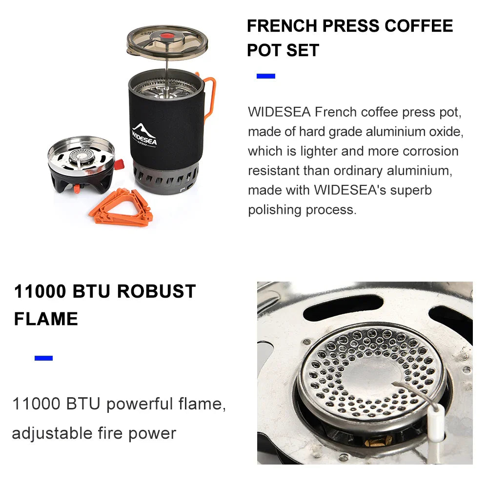 All-in-One Camping Cooking System with Heat Exchanger Black