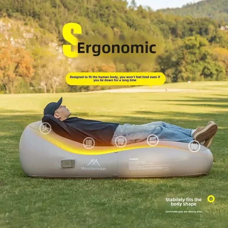 Fast Inflatable Air Sofa Bed Portable Automatic Camping Mattress Khaki