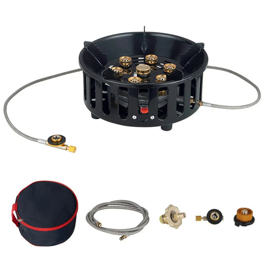 19800W Camping Stove 7-Core Fire Holes Black