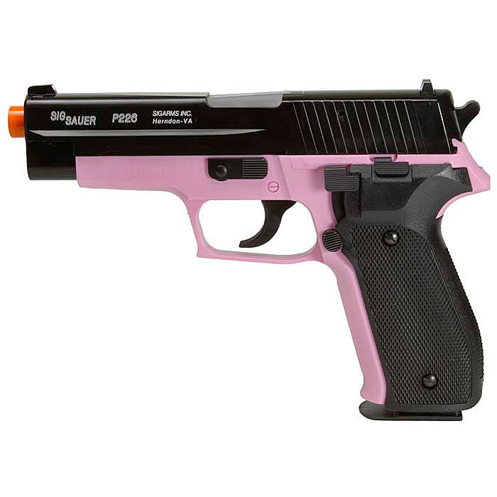 Sig Sauer Licensed P226 Spring Powered Airsoft Pistol Black/Pink FPS-328