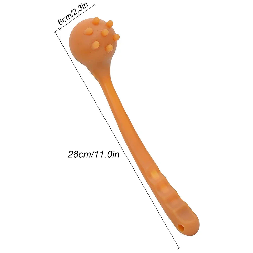 Silicone Manual Massage Hammer Percussion Therapy Stick Brown