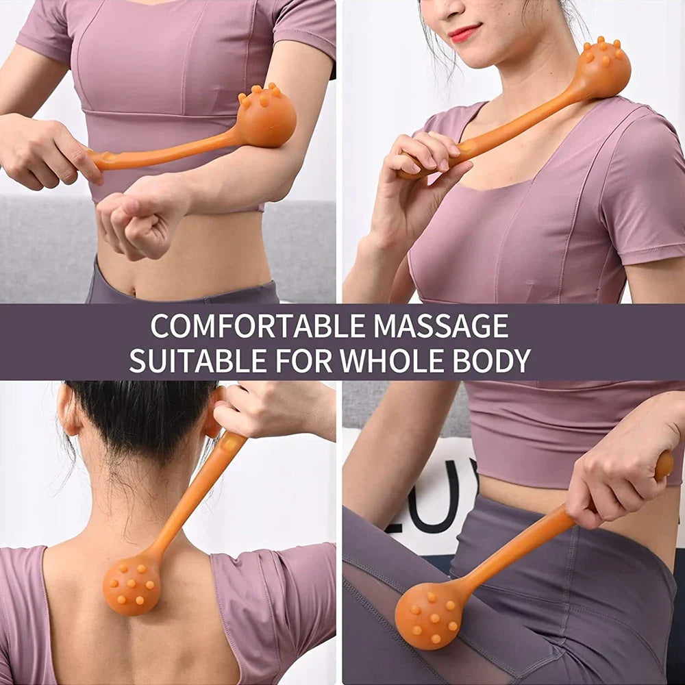 Silicone Manual Massage Hammer Percussion Therapy Stick Brown