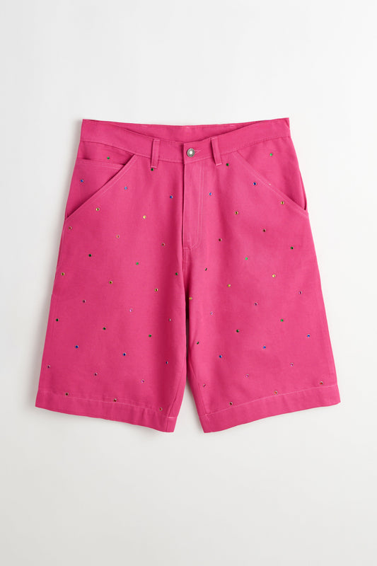 Sky High Farm Studded Work Shorts Pink
