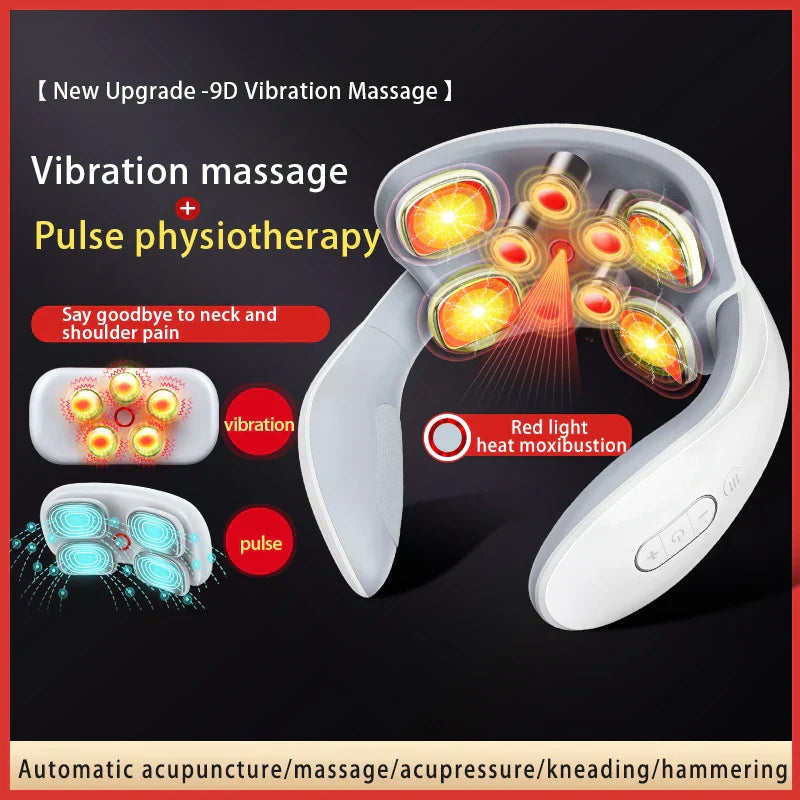 Upgraded Smart Neck & Shoulder Massager Heated Cervical Therapy White