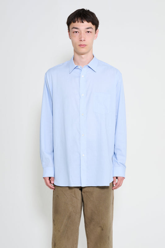 ssstein Cotton Silk Oversized Placket Shirt Sax