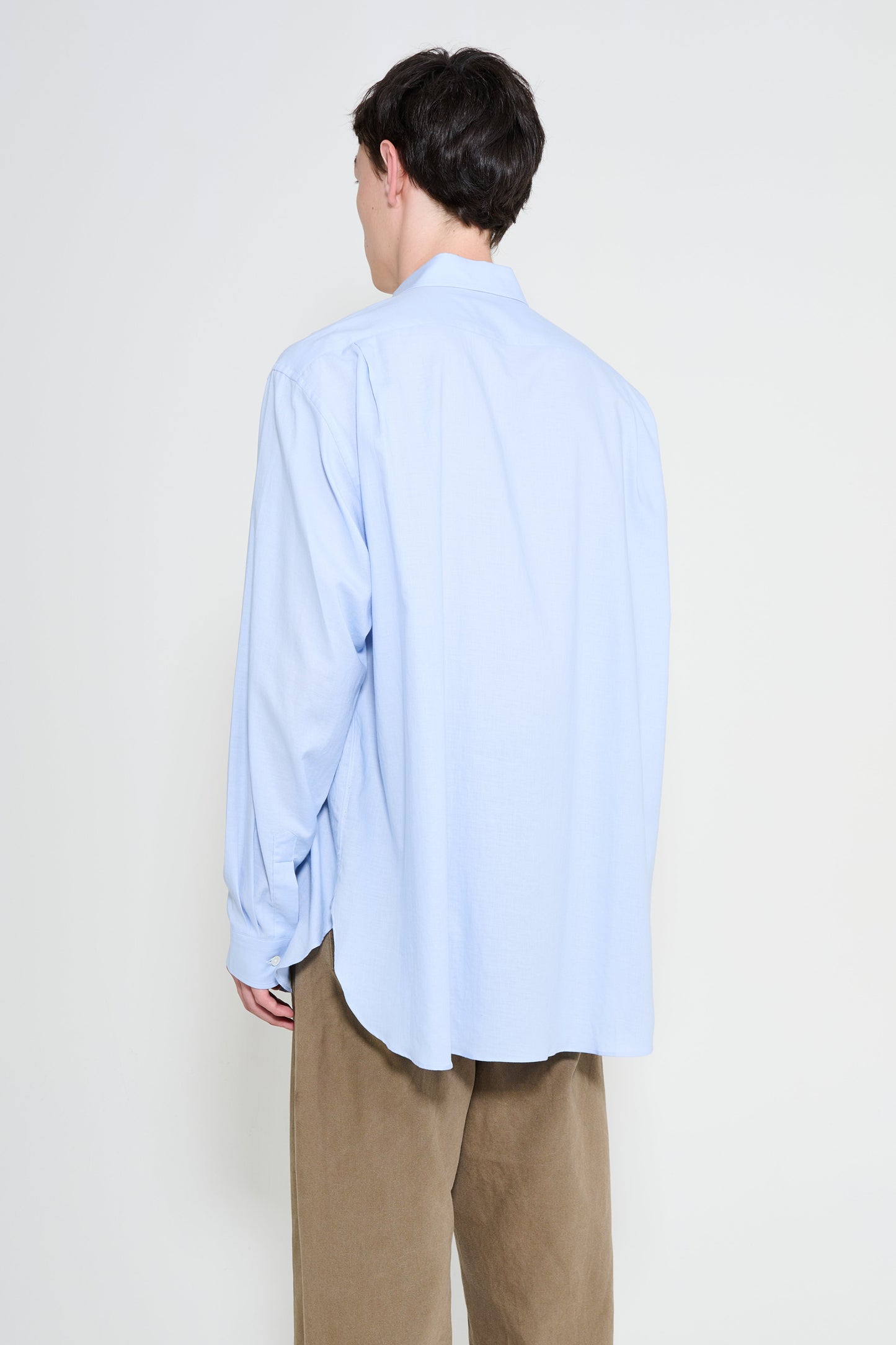 ssstein Cotton Silk Oversized Placket Shirt Sax