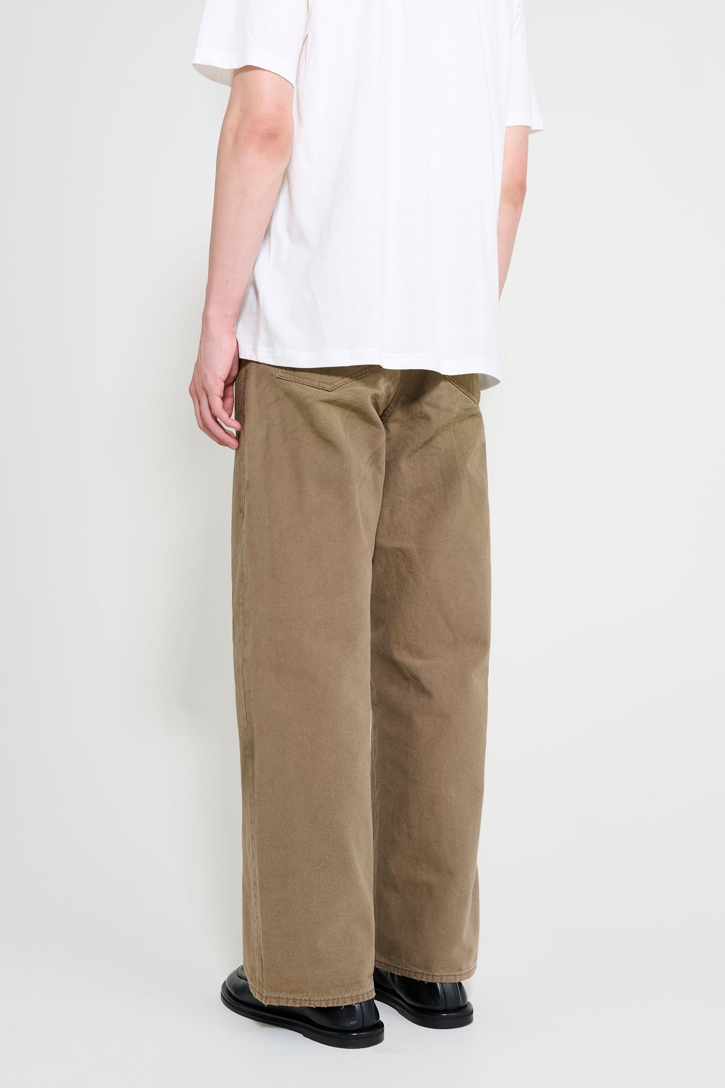 ssstein Sulfur Dyed Oxford Vintage Wide Pants Khaki Beige