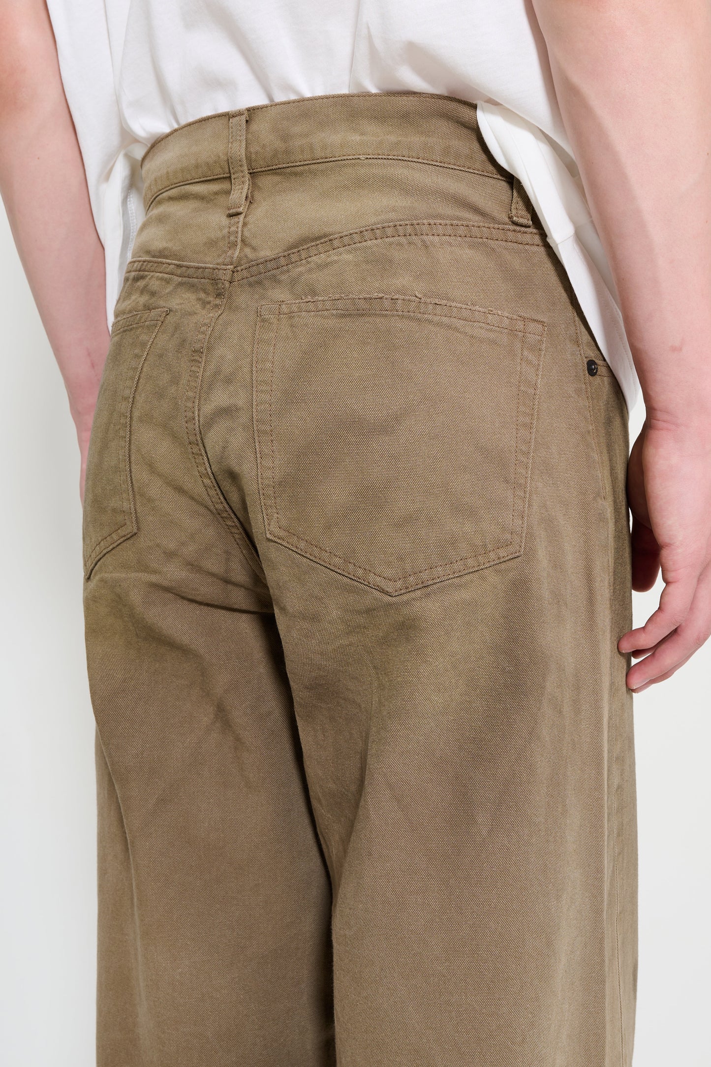 ssstein Sulfur Dyed Oxford Vintage Wide Pants Khaki Beige
