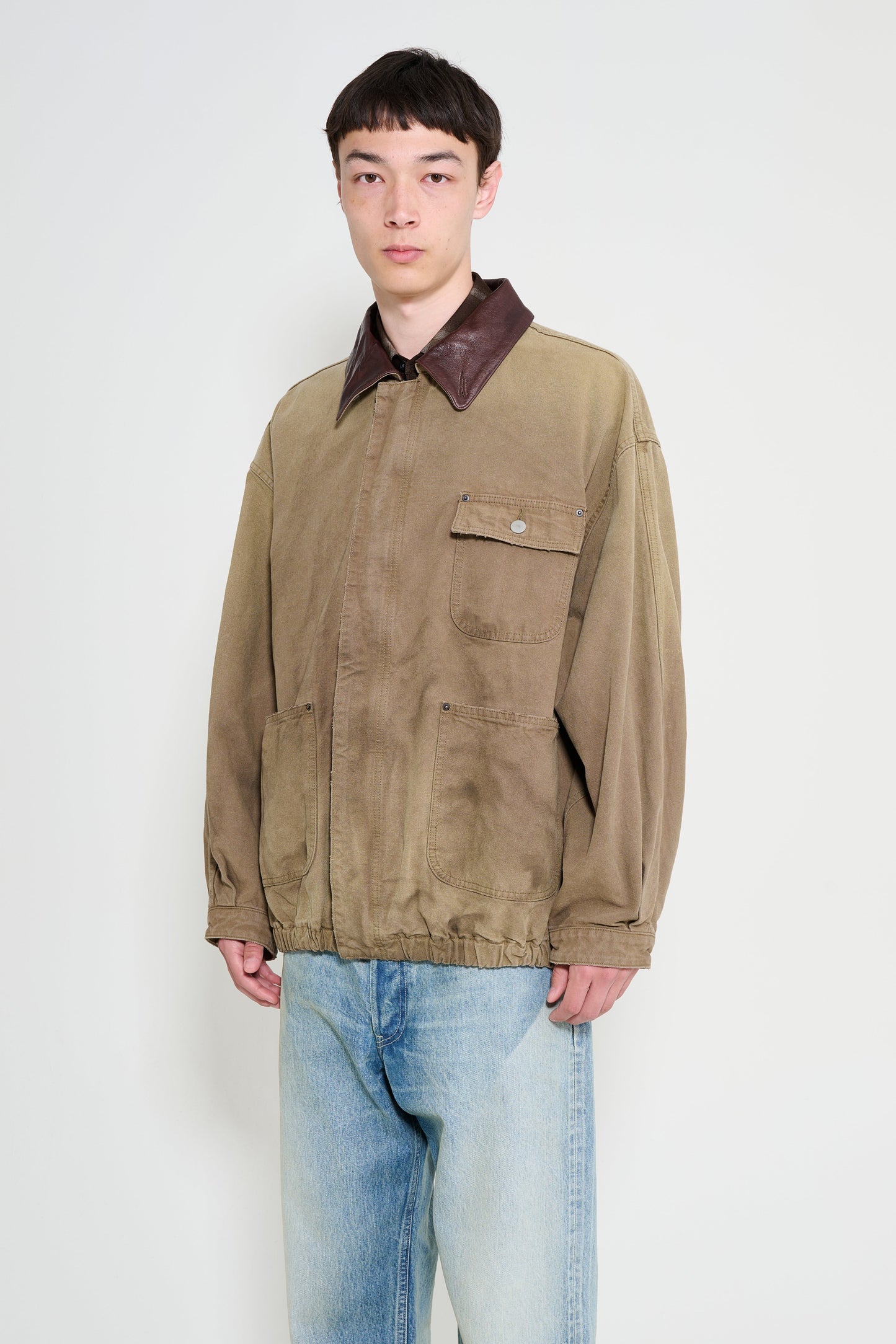 ssstein Sulfur Dyed Oxford Vintage Jacket Khaki Beige