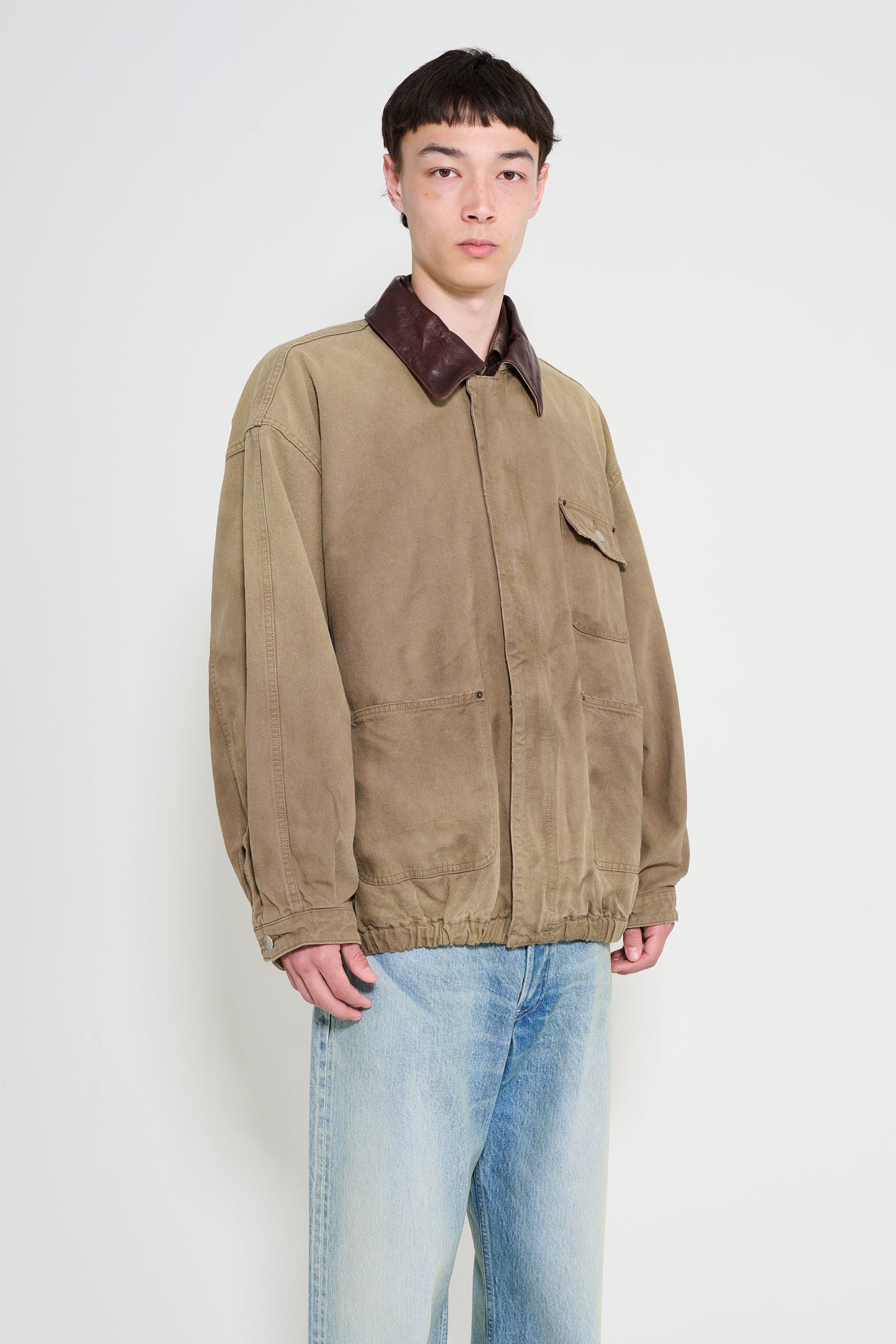 ssstein Sulfur Dyed Oxford Vintage Jacket Khaki Beige