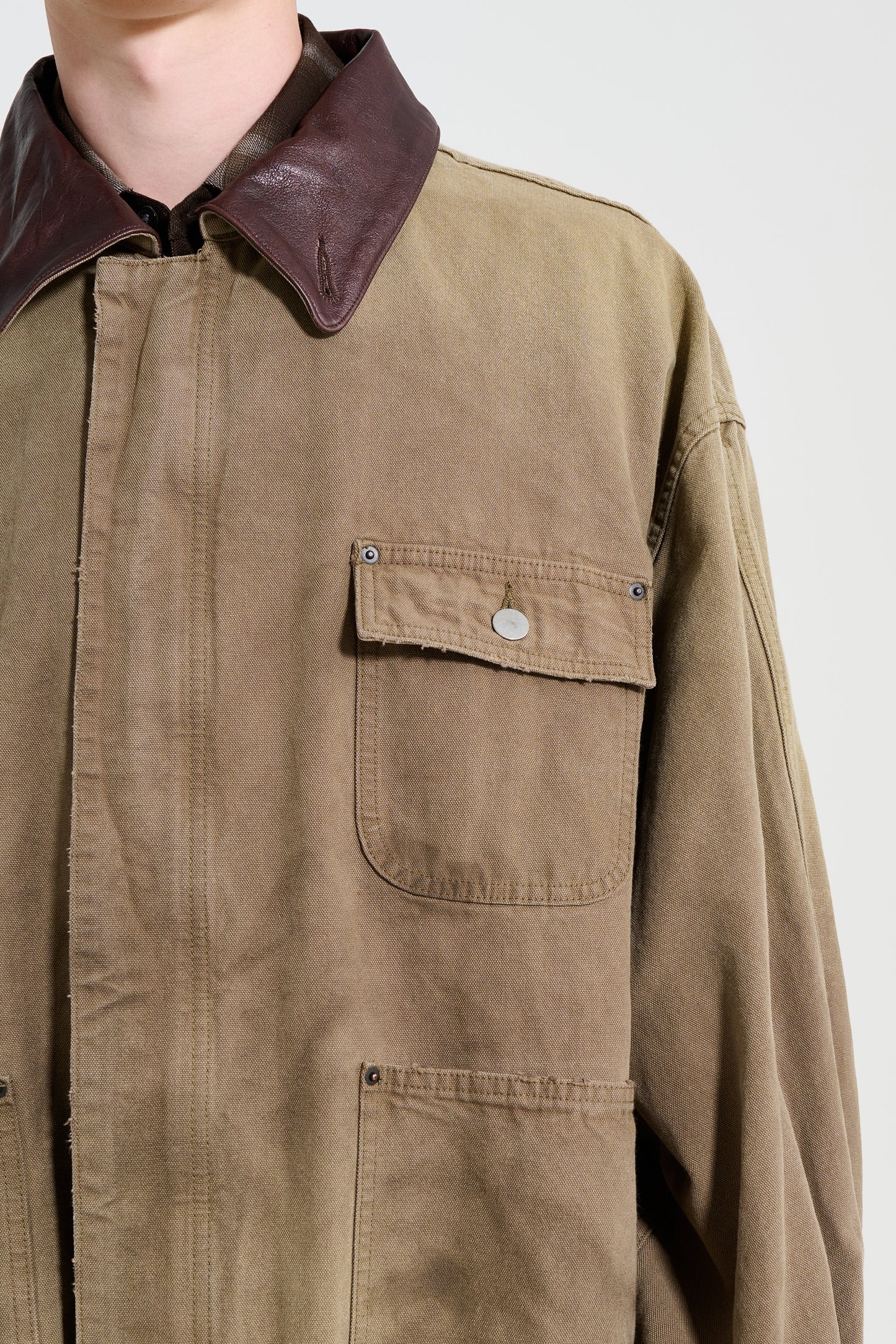 ssstein Sulfur Dyed Oxford Vintage Jacket Khaki Beige