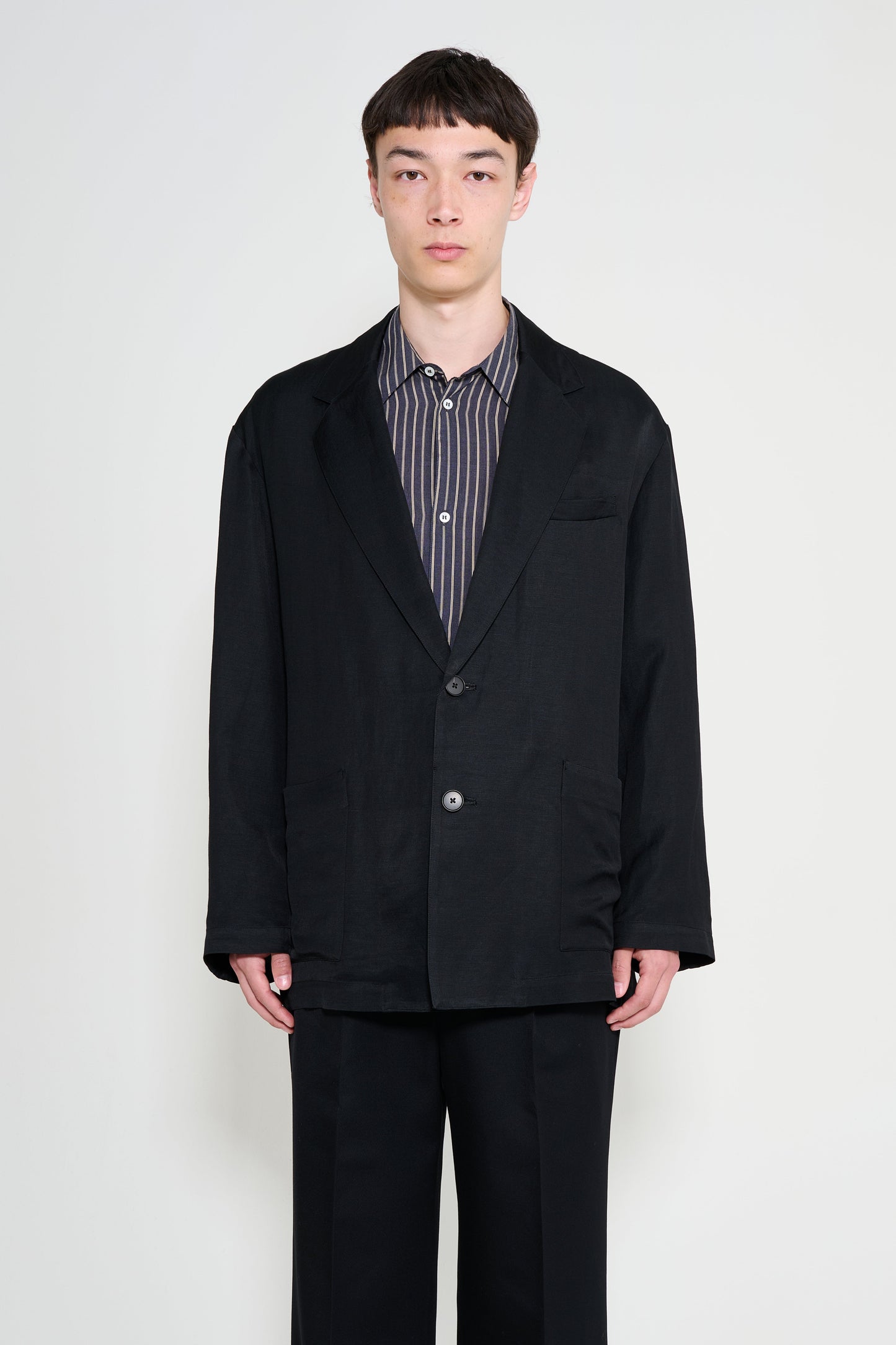 ssstein VIS/LI Bright Twill Single Breasted Jacket Black
