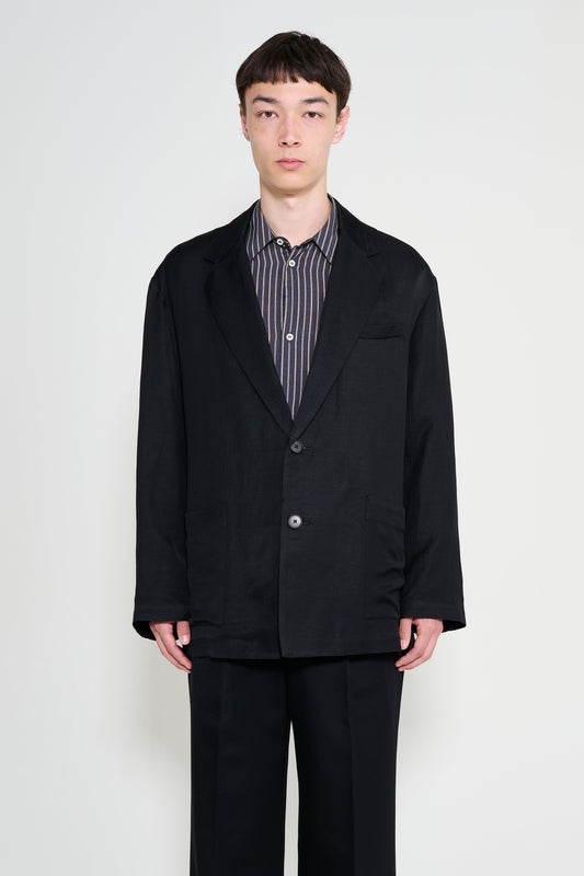 ssstein VIS/LI Bright Twill Single Breasted Jacket Black