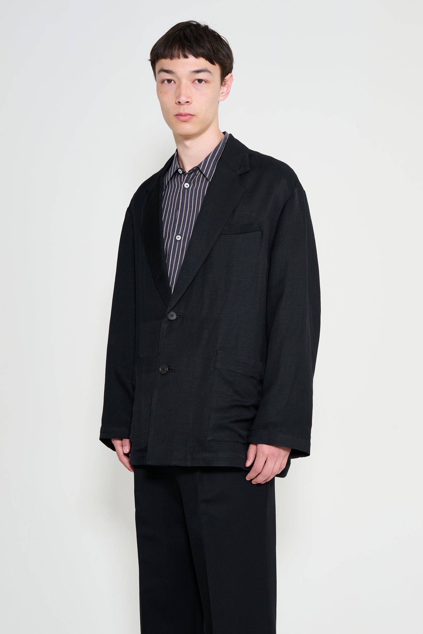 ssstein VIS/LI Bright Twill Single Breasted Jacket Black