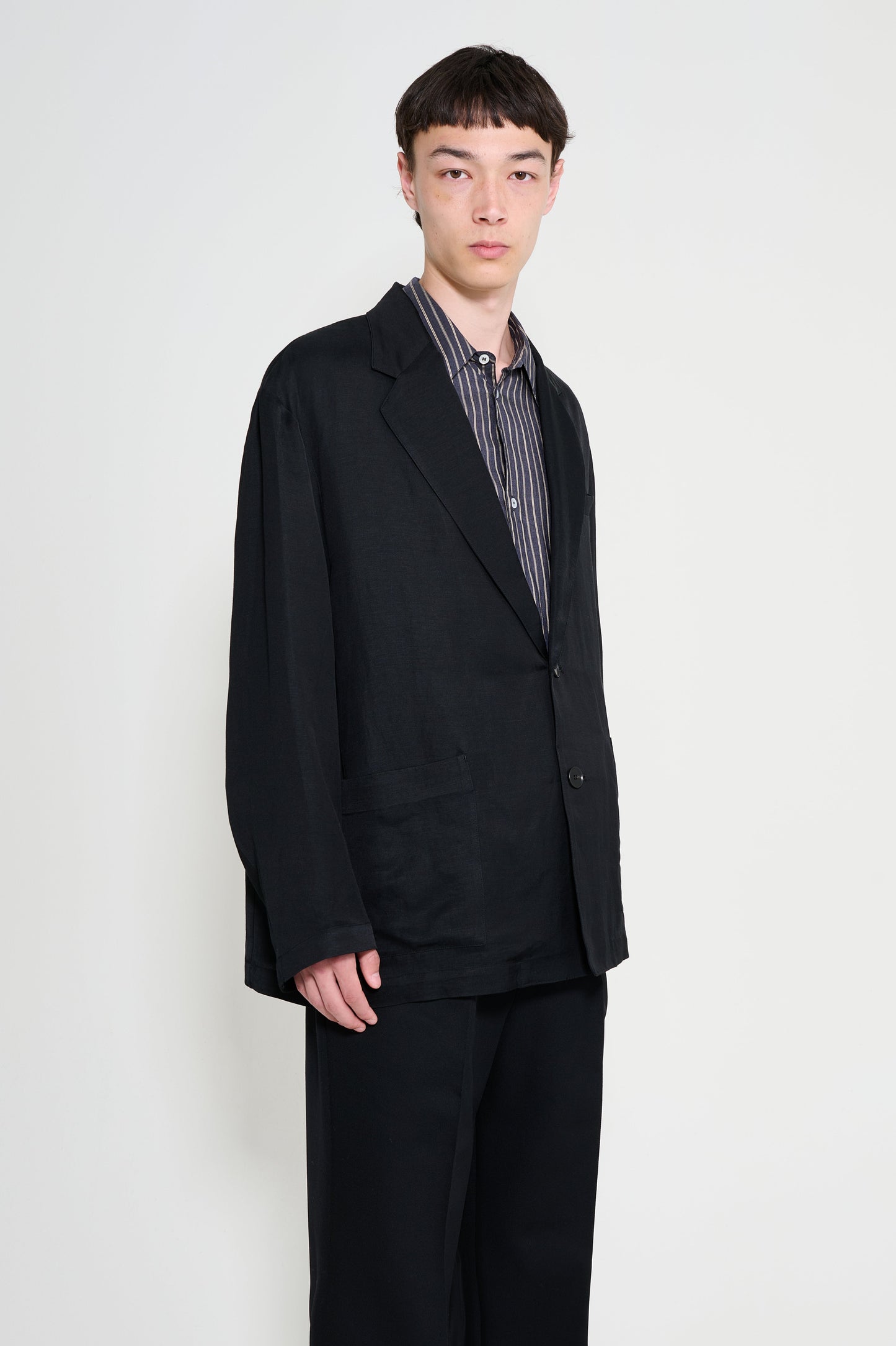 ssstein VIS/LI Bright Twill Single Breasted Jacket Black