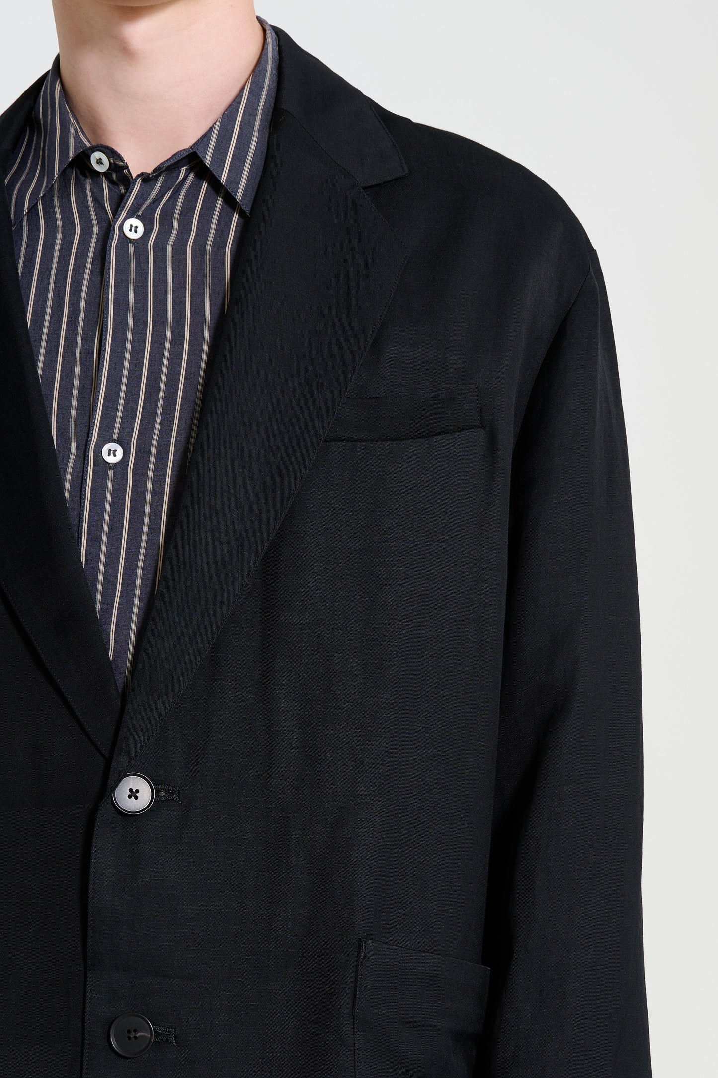 ssstein VIS/LI Bright Twill Single Breasted Jacket Black