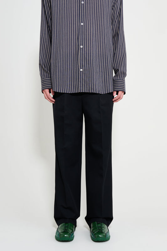 ssstein Wool Kersey Straight Trousers Black