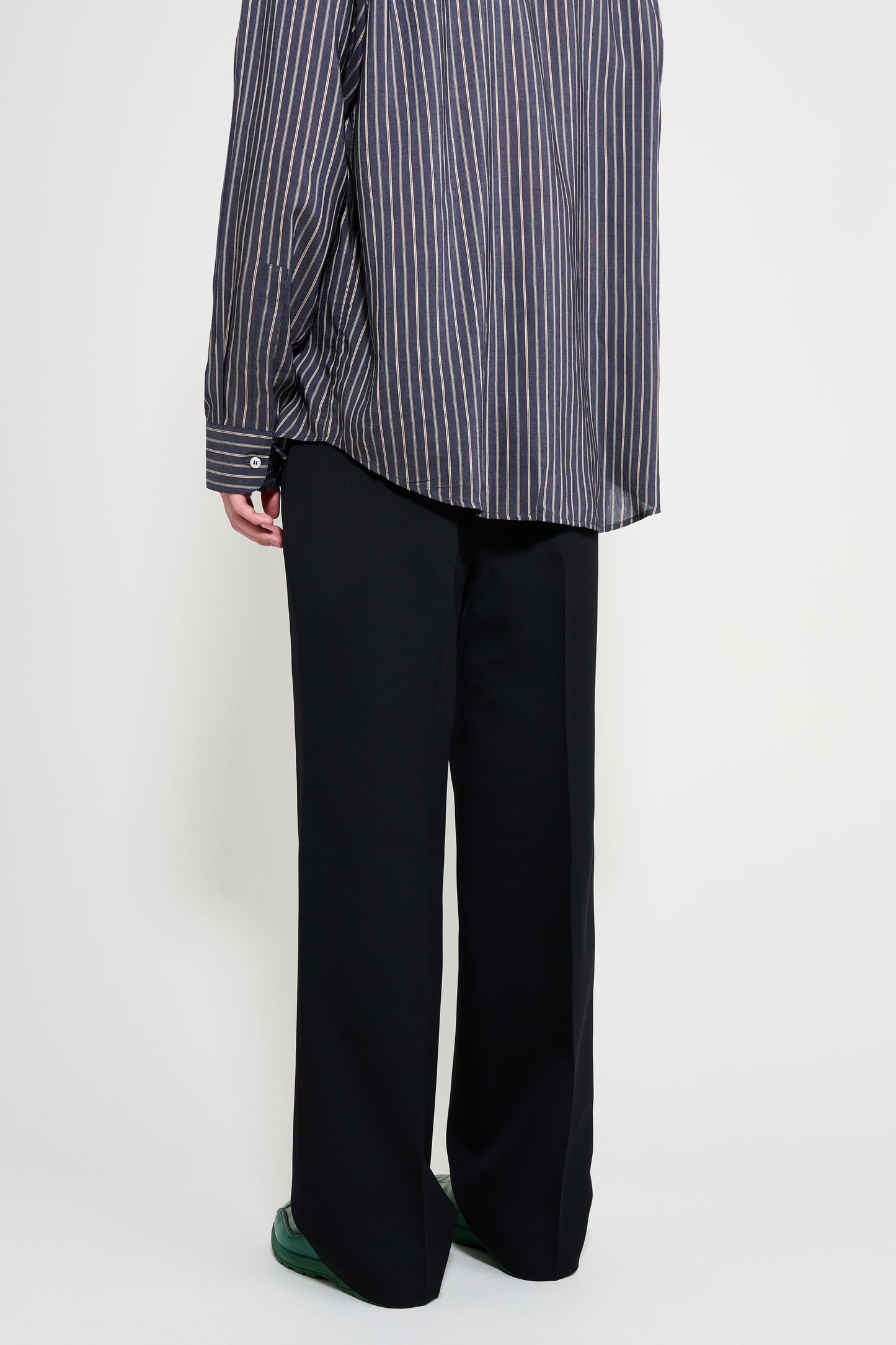 ssstein Wool Kersey Straight Trousers Black