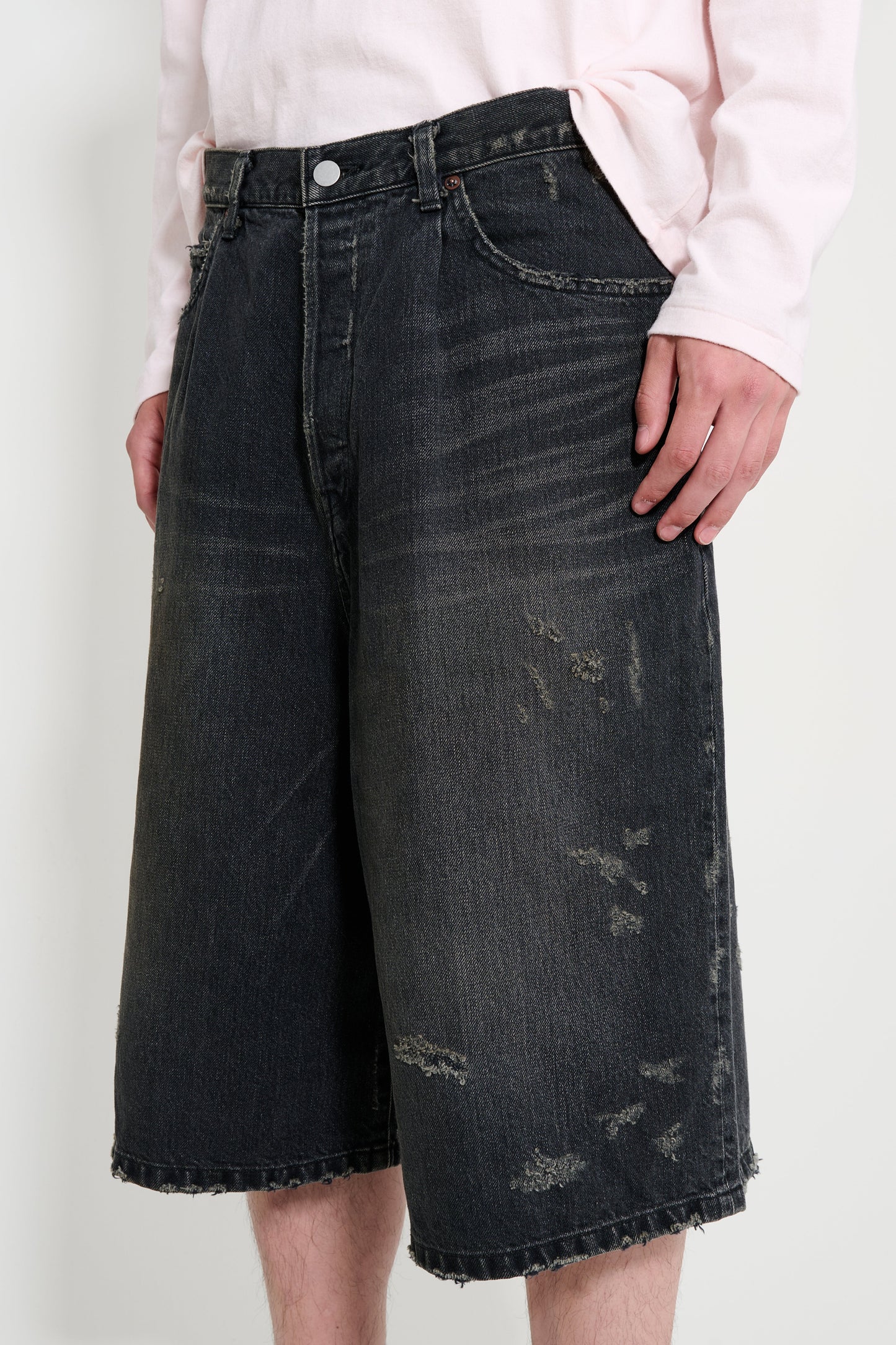 ssstein Baggy Denim Shorts Black