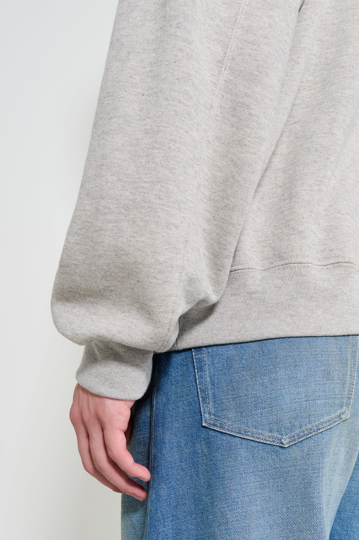 ssstein Cotton Cashmere Sweat Zip Hoody Grey