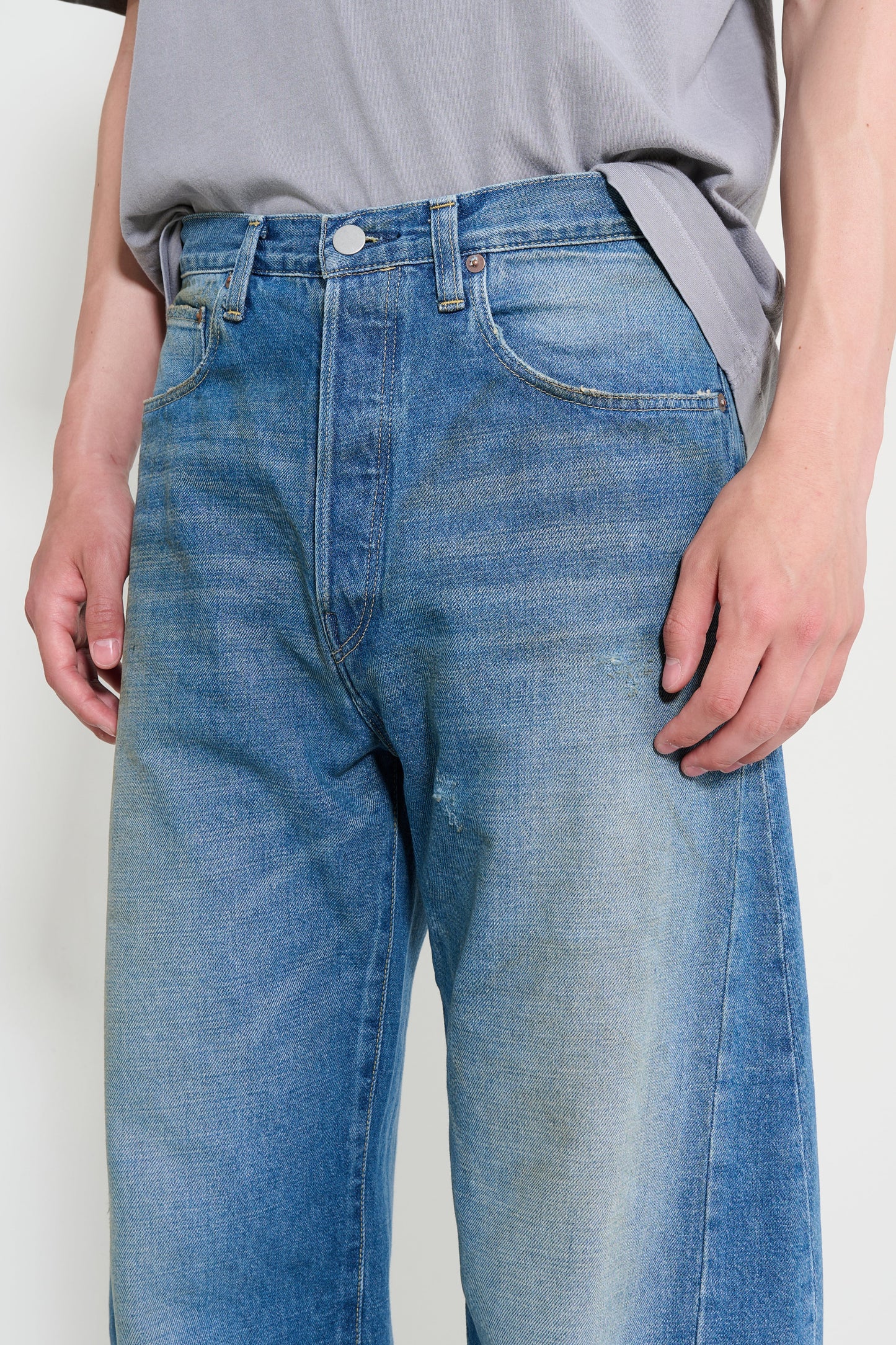 ssstein Deformation Wide Denim Jeans Indigo