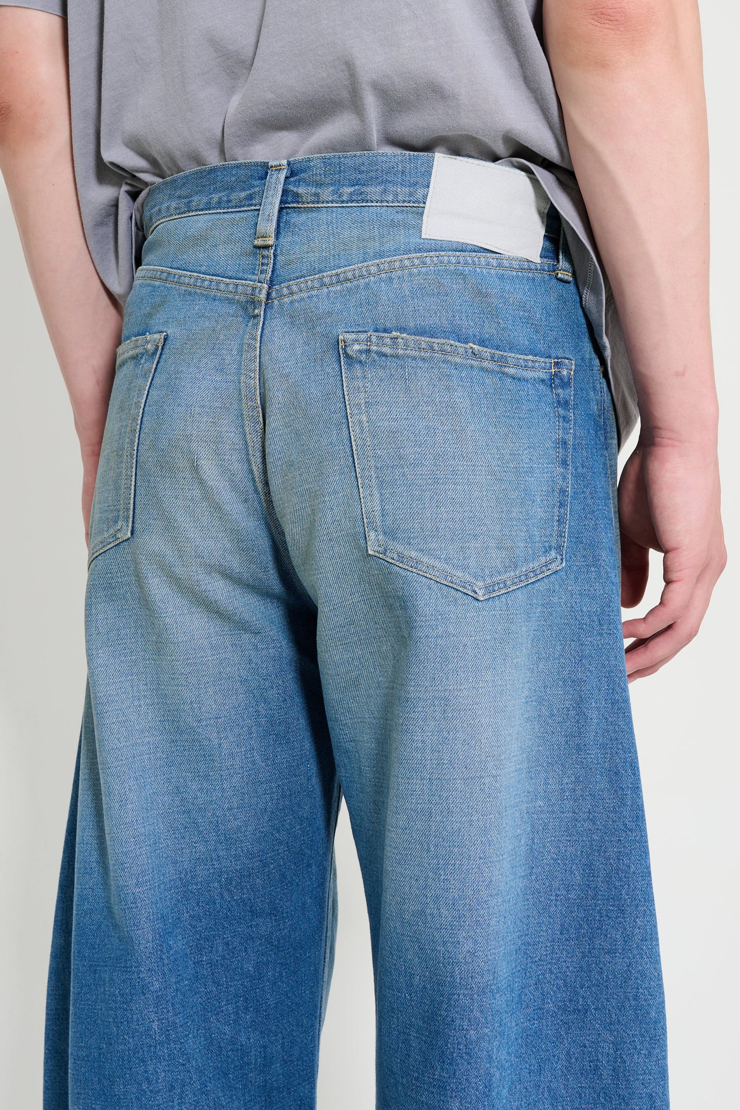 ssstein Deformation Wide Denim Jeans Indigo
