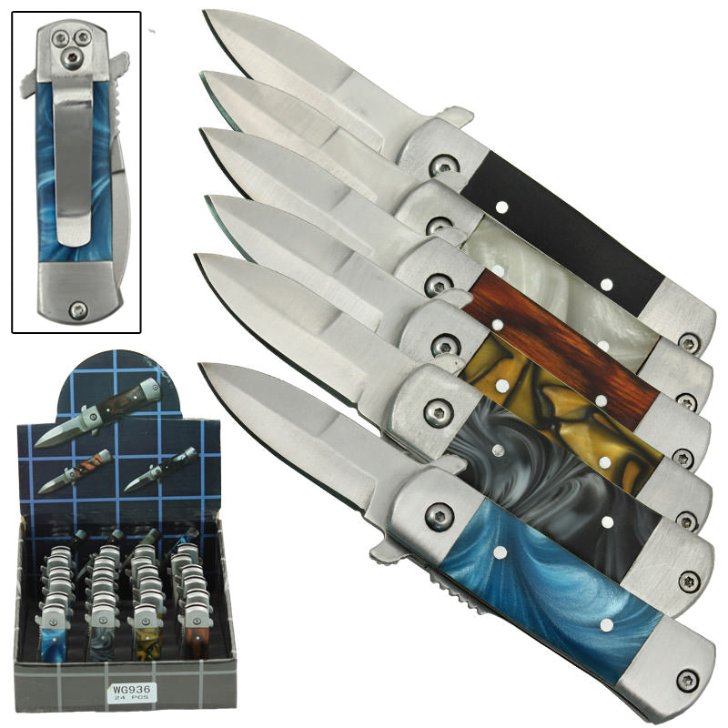 Stiletto Style Mini Assist Opening Knives 24 Pcs Set