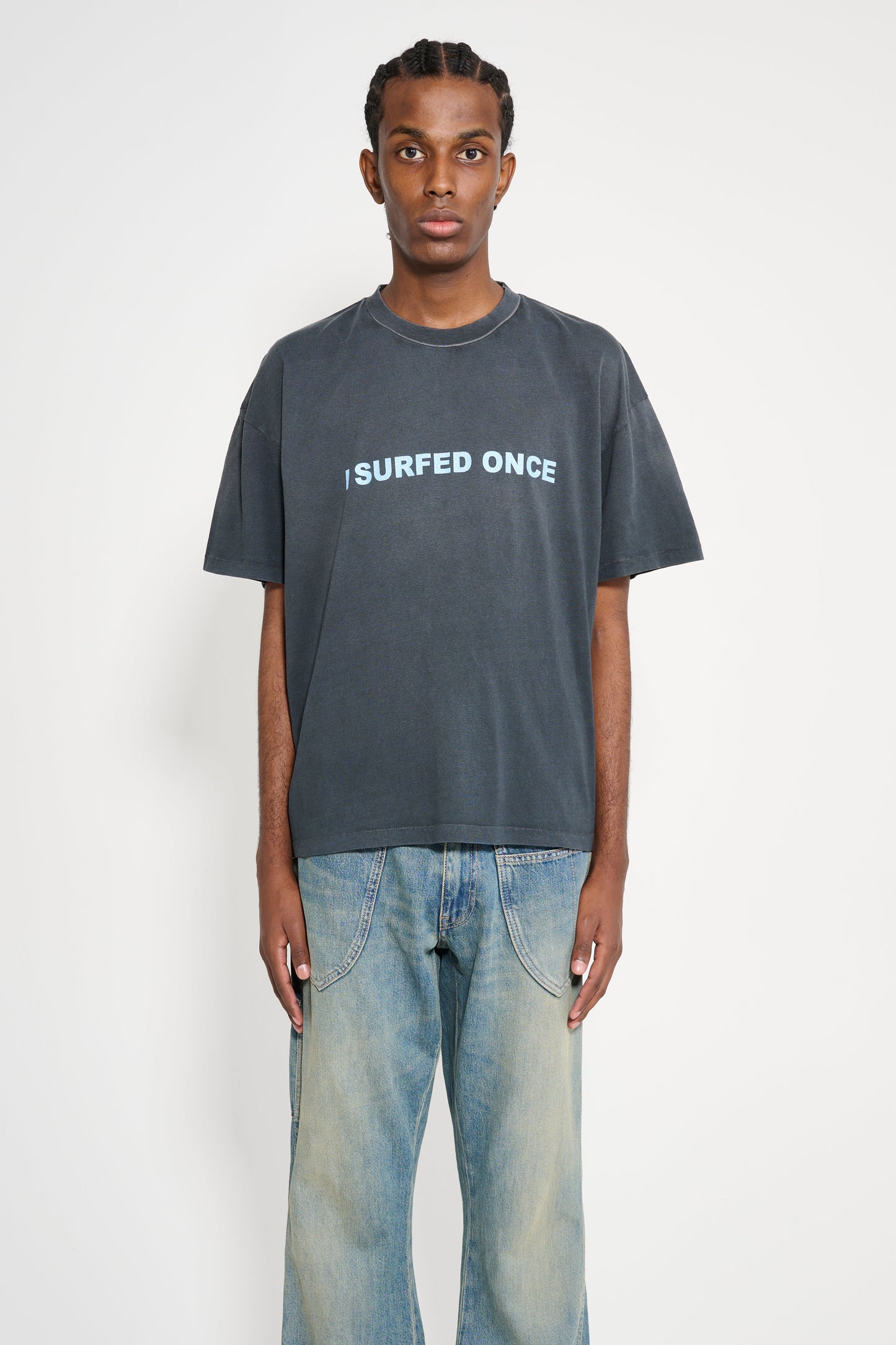 Stockholm Surfboard Club Glitter Printed T-Shirt Black