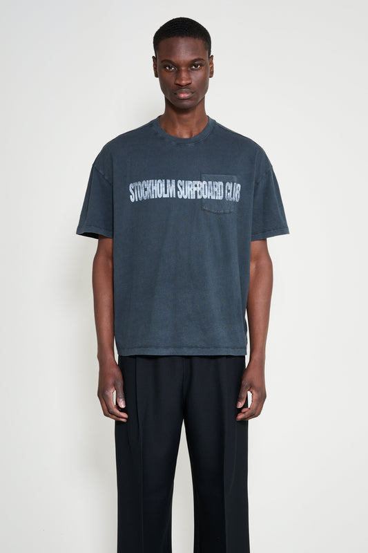Stockholm Surfboard Club Printed Pocket T-Shirt Black