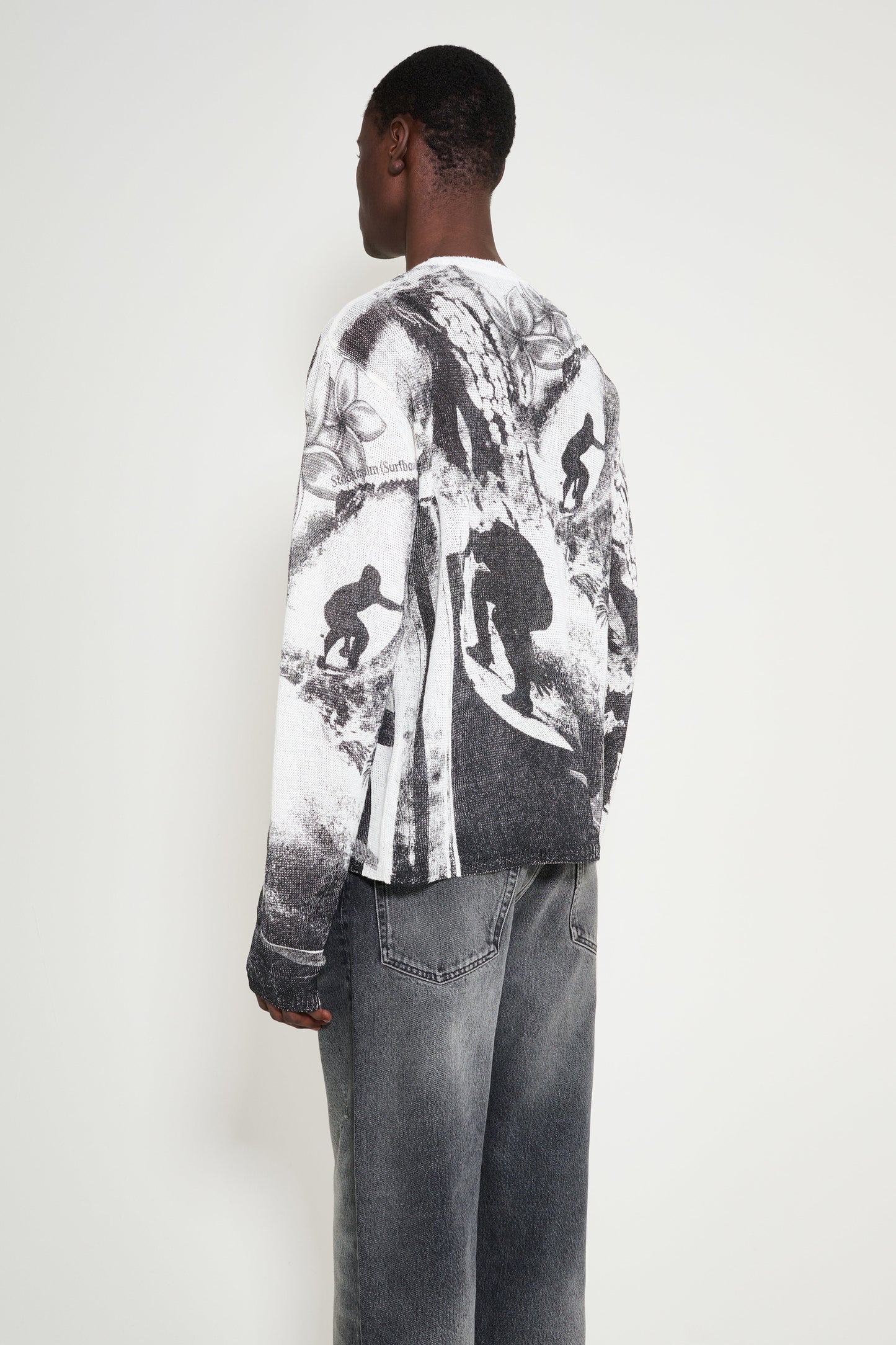 Stockholm Surfboard Club Printed Knitted Sweater Collage Print