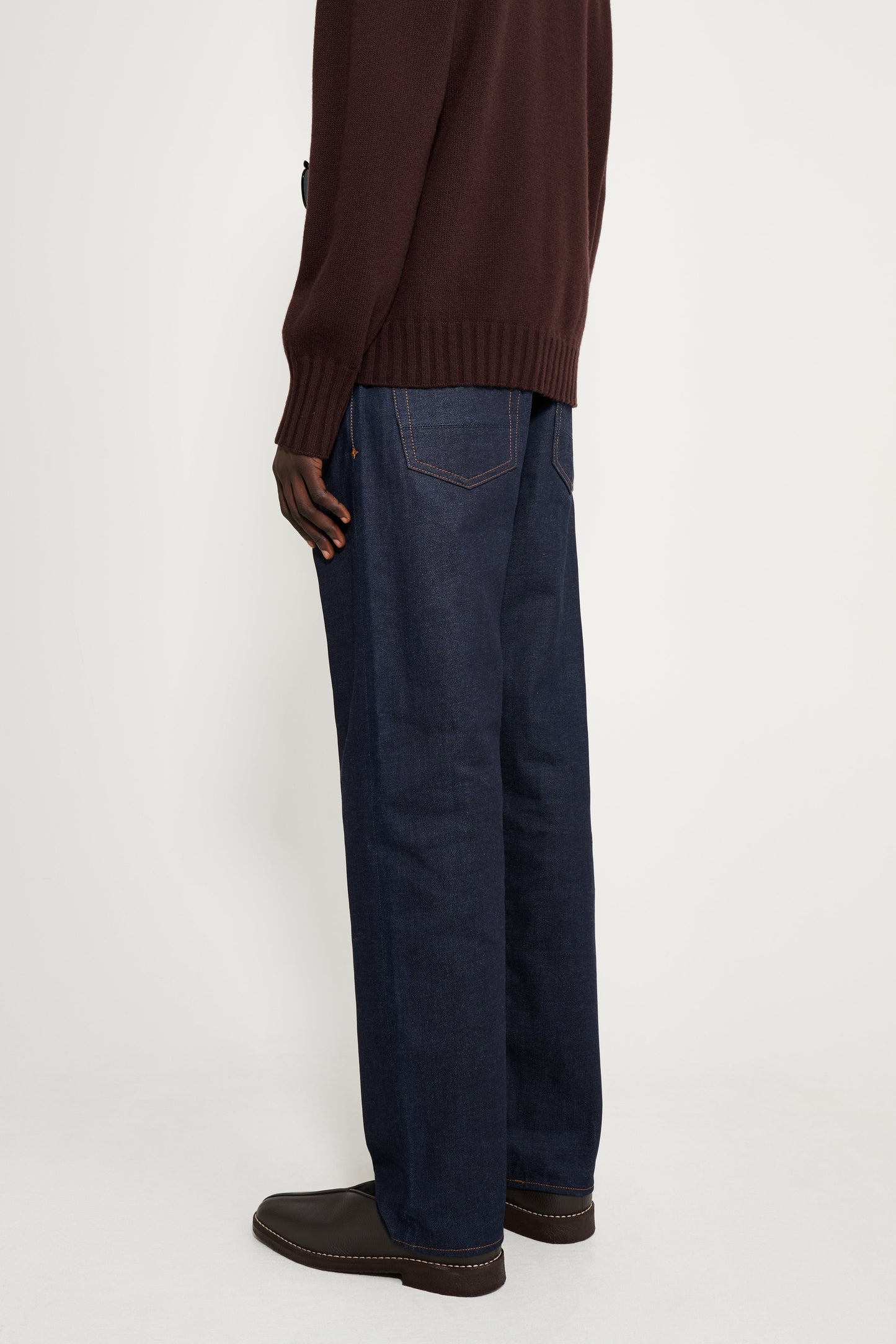 Stone Island Denim Research Straight Leg Jeans Raw Selvedge Indigo