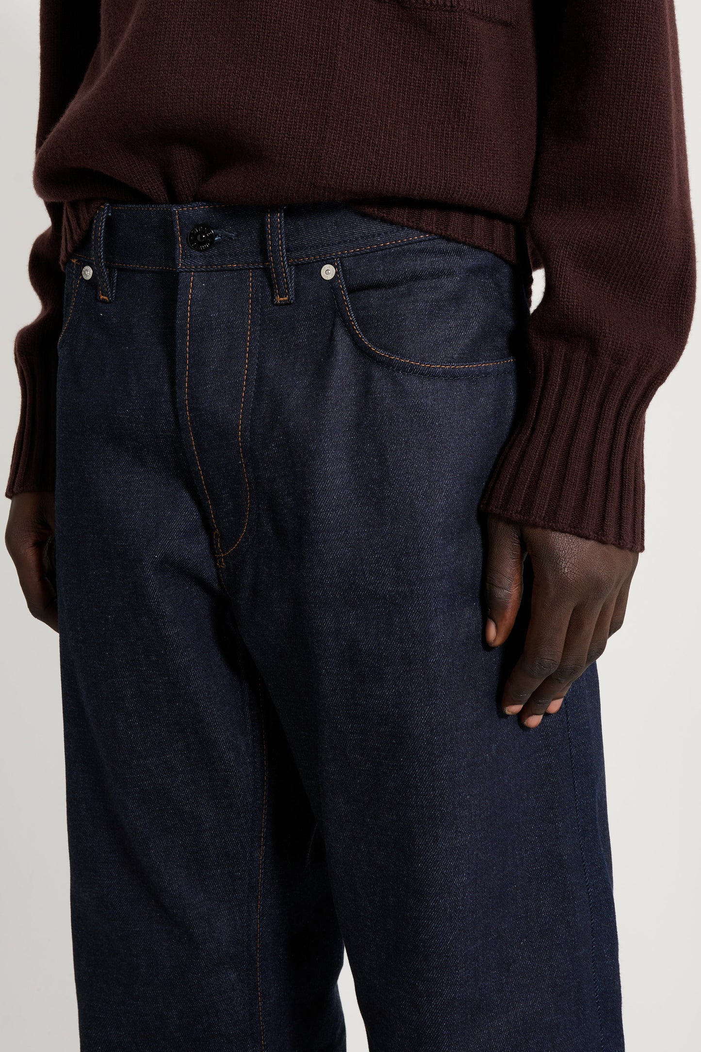 Stone Island Denim Research Straight Leg Jeans Raw Selvedge Indigo